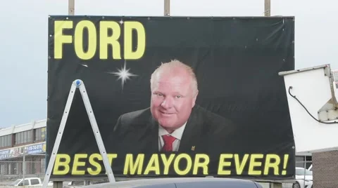 Rob Ford Highway Banner  Stock Footage 61803455