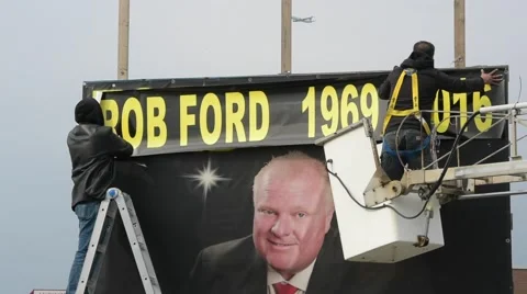 Rob Ford Highway Banner  Stock Footage 61804440