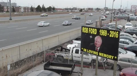 Rob Ford Highway Banner  Stock Footage 61804853