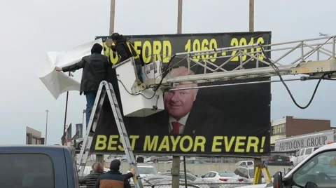 Rob Ford Highway Banner  Stock Footage 61805271