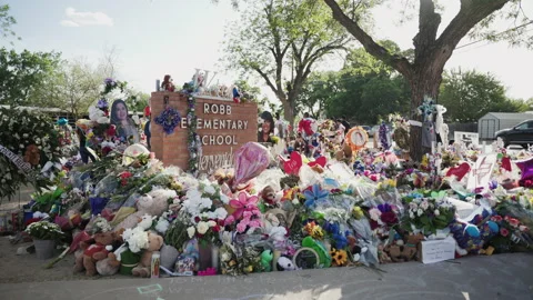 Robb Elementary School In Uvalde, Texas-Brick Sign Stock Footage 196615227