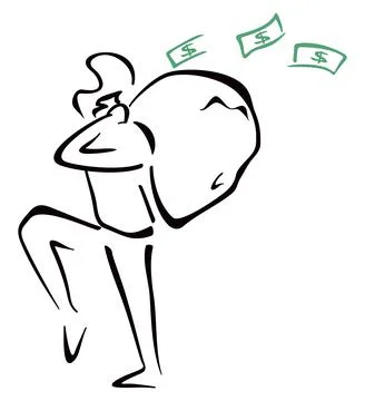 Robber with bag Illustrazione stock