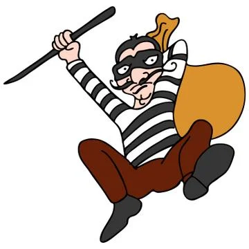 Robber escaping Stock Illustration