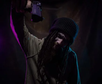 Robber with gun Stock Photos