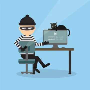 Robber at the office. Stock Illustration
