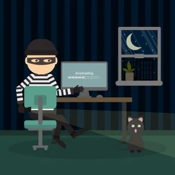 Robber at the office. Stock Illustration