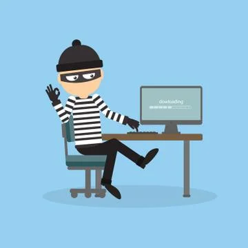 Robber at the office. Stock Illustration