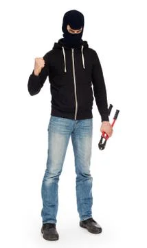 Robber with red bolt cutters Stock Photos