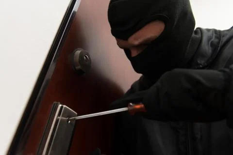 Robber Tries To Break In Stock Photos