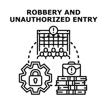 Robbery and unauthorized entry law concept 스톡 일러스트