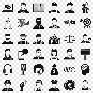 Robbery icons set, simple style Stock Illustration