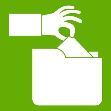 Robbery secret data in folder icon green Stock Illustration