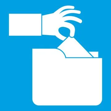 Robbery secret data in folder icon white Stock Illustration