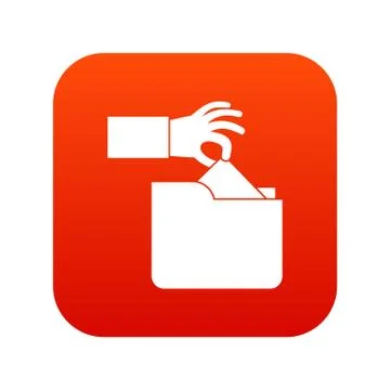 Robbery secret data in folder icon digital red Stock Illustration