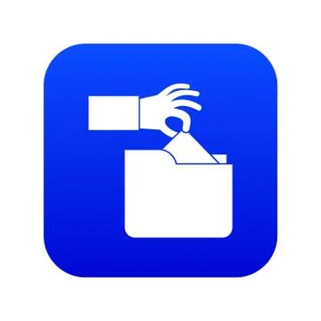 Robbery secret data in folder icon digital blue Stock Illustration