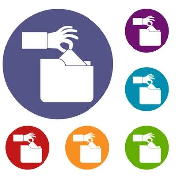 Robbery secret data in folder icons set Stock Illustration