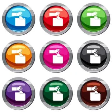 Robbery secret data in folder set 9 collection Stock Illustration