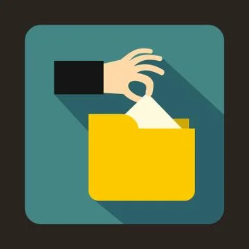 Robbery secret data in yellow folder icon Stock Illustration