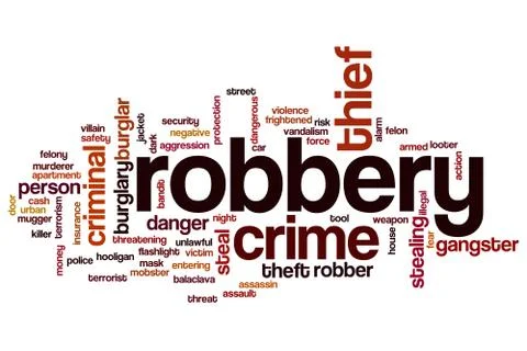 Robbery word cloud Stock Illustration
