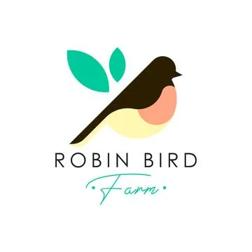 Robbin bird logo design concept vector Stock Illustration