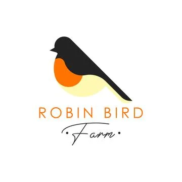 Robbin bird logo design concept vector Stock Illustration