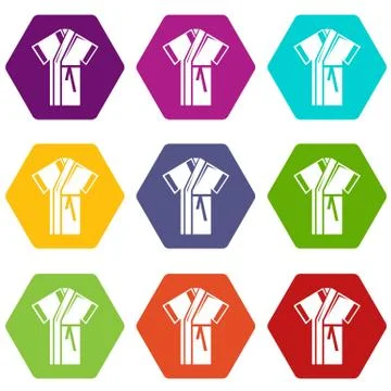 Robe icons set 9 vector Stock Illustration