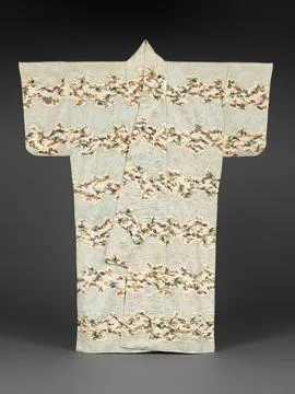 Robe (Kosode) with Shells and Sea Grasses early 17th century Japan This sum.. Stock Photos