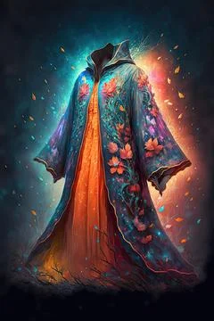 Robe of scintillating colors Stock Illustration