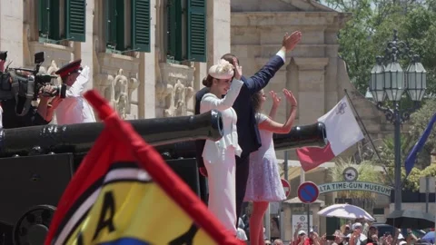Robert Abela arrives at Auberge de Castille for a post-election swearing-in Stock Footage 336489792