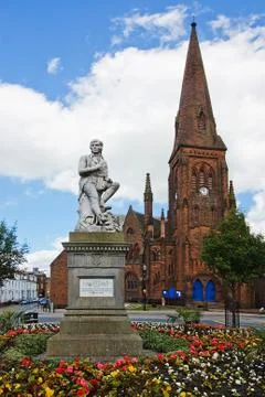 Robert burns statue dumfries Stock Photos