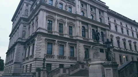 Robert Clive Memorial  is located in King Charles Street, Whitehall, London Stock Footage 113748435