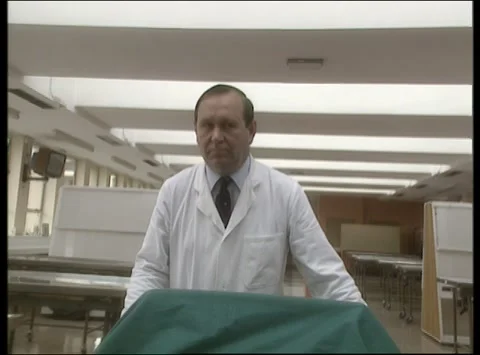 Robert Connolly talking about 3000 year old mummy in Liverpool University, 1992 Stock Footage 164340749