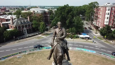 Robert E. Lee Monument Drone Footage Stock Footage