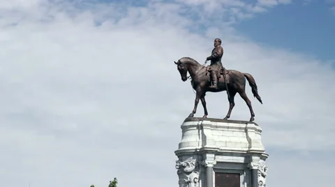 Robert E. Lee Statue In Richmond, Virginia Stock Footage 41051220