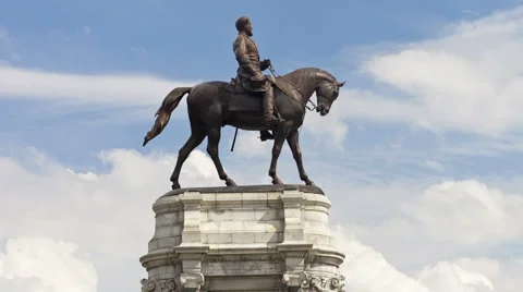 Robert E. Lee Statue In Richmond, Virginia (Timelapse) Video stock 41456556
