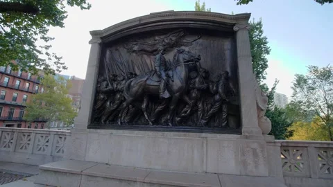 Robert Gould Shaw and the 54th Regiment Memorial Stock-Footage 159298090