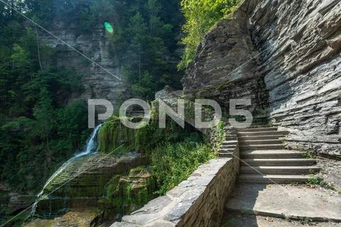 Robert H. Treman State Park: Licifer Falls Stock Photos