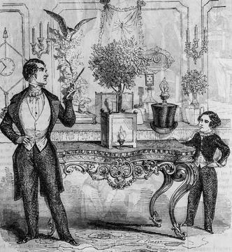 Robert houdin, tableau de paris par edmond texier,editeur paulin et le chaval Stock-Illustration