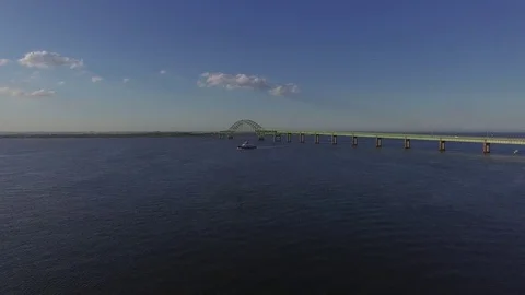 Robert Moses Bridge - Fire Island - Long Island - NY - Sundown 1 Stock Footage 77702990