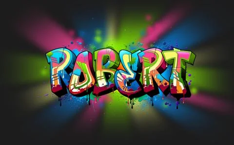 Robert Name Text Graffiti Word Design Stock Illustration