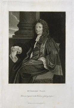 Robert Plot. Stipple engraving by S. Harding, 1802. Ilustración de archivo