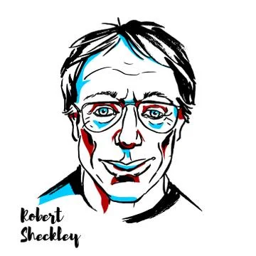 Robert Sheckley Portrait Stock Illustration
