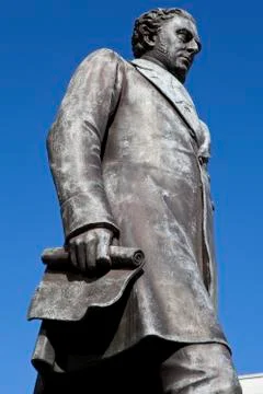 Robert Stephenson Statue at Euston Station Stock Photos