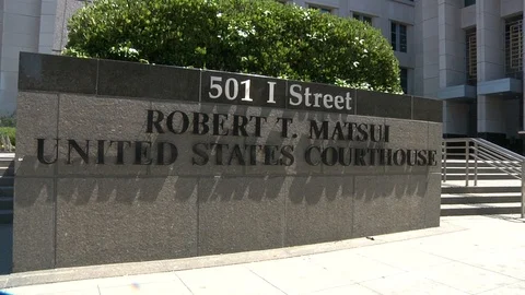 Robert T Matsui Courthouse - Establishing Shot - Sacramento, CA USA - 25 June Stock Footage 92083953