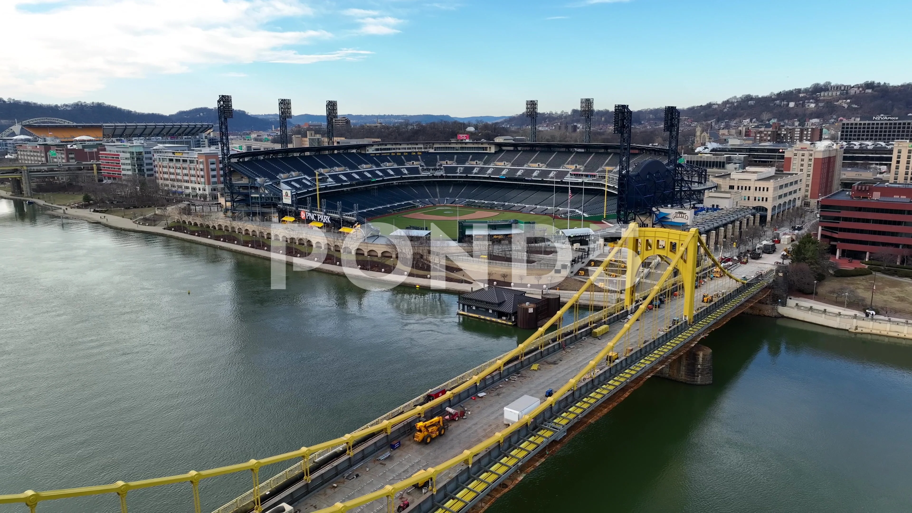 Roberto Clemente Bridge in Pittsburgh. A, Stock Video