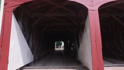 Roberts Covered Bridge in Preble County Ohio Stock Footage 263970315