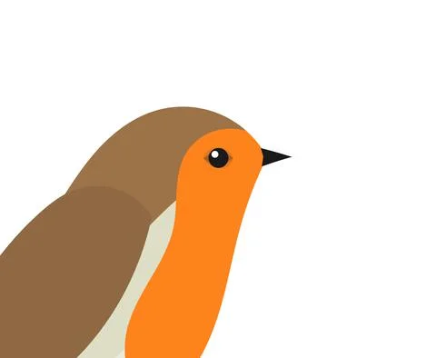 Robin bird portrait. Vector illustration. Stock Illustration