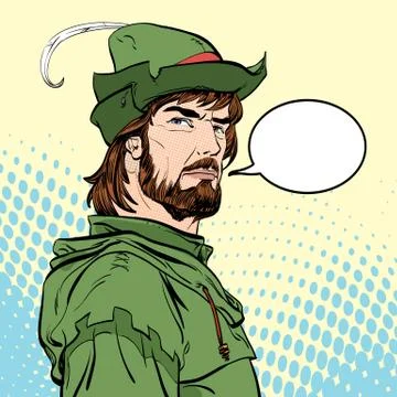Robin Hood. Defender of weak. Medieval legends. Heroes of medieval legends Stock Illustration