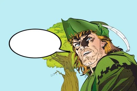 Robin Hood. Defender of weak. Medieval legends. Heroes of medieval legends Illustrazione stock