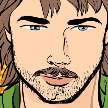 Robin Hood in a hat with feather. Defender of weak. Medieval legends. Heroes of Stock Illustration